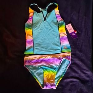 3 piece set Gerry swim set size 10 green and black